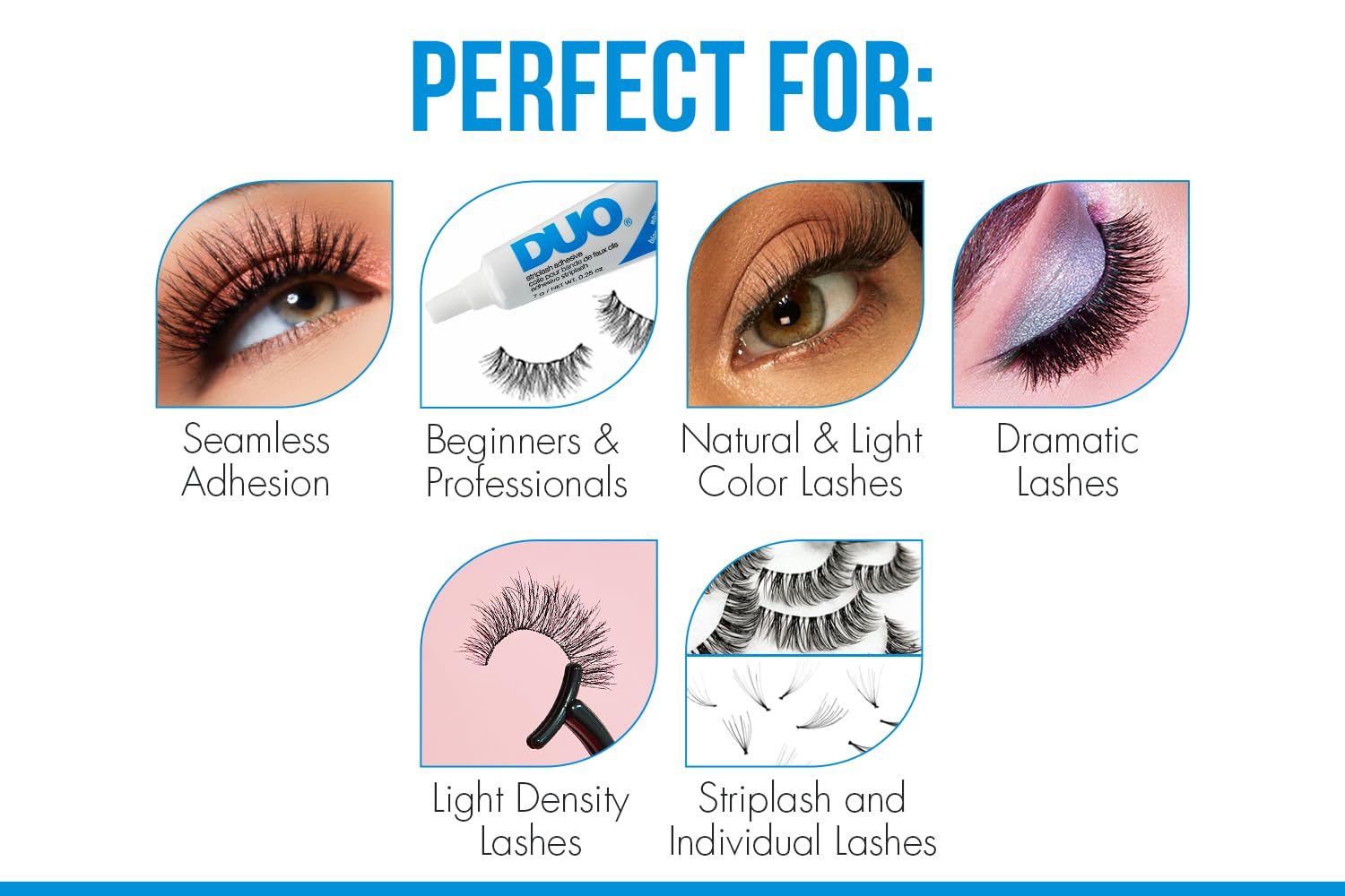 DUO Strip Lash Adhesive, Clear/White - Strong Hold, Waterproof Lash Glue for False Lashes and Lash Clusters, Long-Lasting, Quick-Drying, Invisible Finish, 0.25 oz