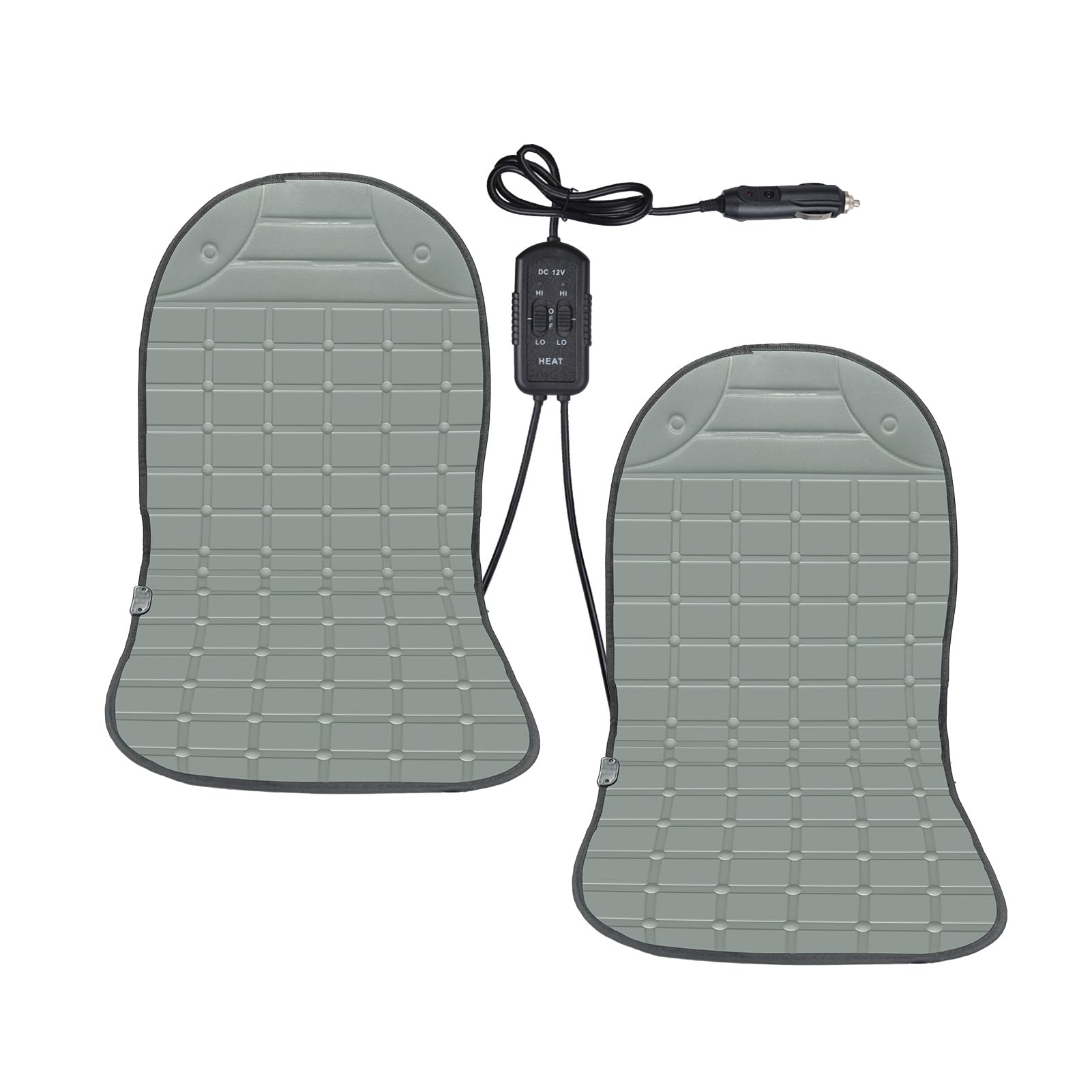 Photo 1 of slashome Seat Cover Comfortable Winter Seat Cushion with Adjustable Buckle for Full Back and Seat 2-Pack (Grey)
