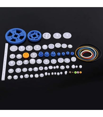Kit Engrenages Plastique 75 Pièces - Set Complet Roues Dentées, Poulies, Couronnes, Crémaillères Pour Voitures Jouets, Robots Et Modélisme DIY