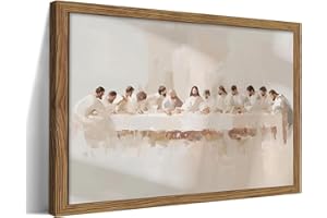 Framed Last Supper Wall Art, Religious Christian Posters Print, Christian Wall Decor, Christianity Gift for her, Christ Canva
