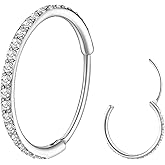 TupMi 20G Nose Ring Hoop 316L Surgical Steel Nose Hoop 14k Gold CZ Nose Rings Handmade Stainless Steel Cartilage Earrings Tragus Helix Hoop Nose Rings Piercing Jewelry for Women Men