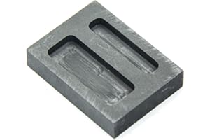 JIUDANI Graphite Ingot Mold, Melting Casting Mould, Silver Ingot, for Gold Silver Aluminum Copper Brass Zinc Plumbum and Alloy Metals,Double hole (57x42x11mm)