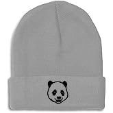 Custom Beanies for Men Panda Bear Face Embroidery Skull Cap Winter Hats for Women Acrylic One Size