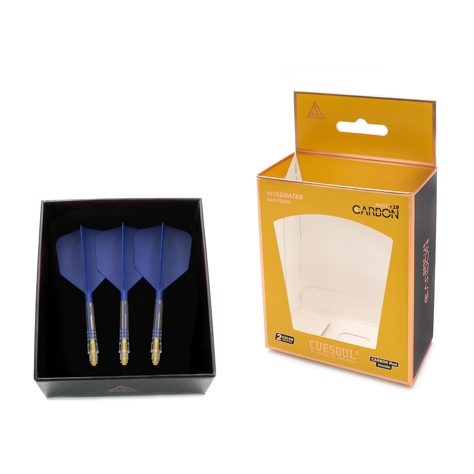 CUESOUL ROST T19 Carbon Integrated Dart Shaft and Flight Big Wing Shape,Set of 3 โ image 1