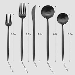Matte Black Silverware Set, Vanys 30 Piece