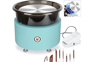 MZOKUU Pottery Wheel for Adults, 11 Inch Electric Ceramic Forming Machine with Foot Pedal, Sculpting Tools Kit, Direct Drive Motor and Two-Way Rotation, Arts Craft Gifts (Blue)