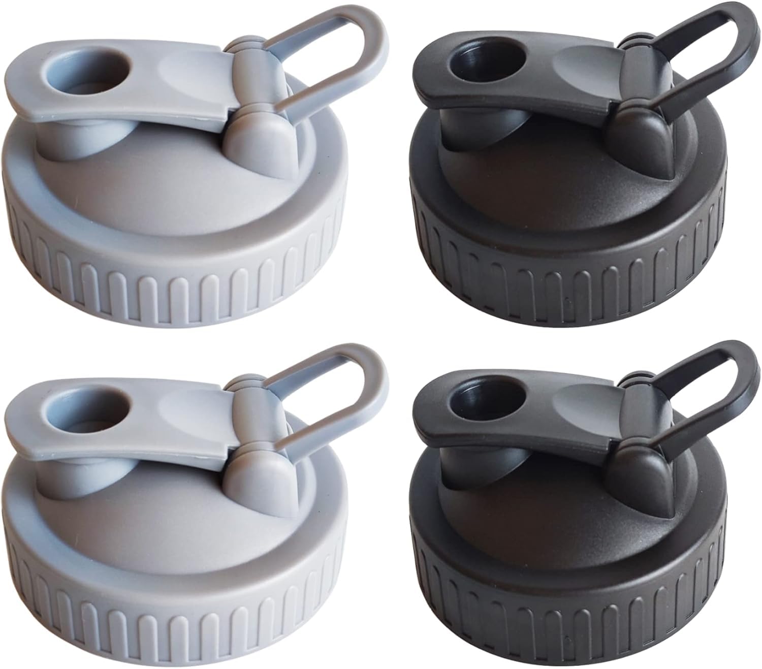Photo 1 of 4 Pack Mason Jar Pour Spout Lids - Regular Mouth Airtight Flip Cap, Leak-Proof Reusable Plastic Lids for Easy Pouring of Beverages and Dressings - Fits Ball and Kerr Jars