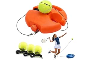 Solo Tennis Trainer Rebound Ball with String, Self Practice Training Kit with Water Injection Port, Blue Base with Tennis Bal