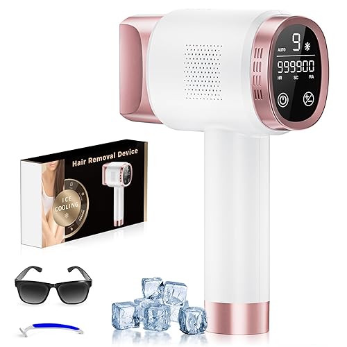 Beauris IPL Laser Hair Removal Device for Women Men, Painless Ice-Cooling Hair Remover Machine, 3 Functions, 9 Levels, at-Home Salon & Long Lasting Results for Face Bikini Line Armpits Leg Body, Rose