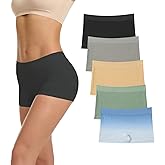 Ruxia Women's Seamless Boyshort Panties Nylon Spandex Underwear Stretch Boxer Briefs Pack of 5
