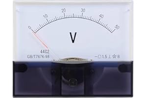 44C2 5V 15V 20V 30V 50V 100V 150V 250V 300V 500V 600V 0-10V Analog Panel Voltage Gauge Volt Meter(0-50V)