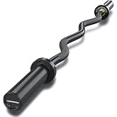 E.T.ENERGIC 47&rdquo; Solid Steel Olympic Curl Bars, 700LB | EZ and Super EZ curl bars with knurled grips, rotating sleeves, solid steel build, and 2-inch Olympic plate compatibility