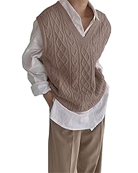 Women's V Neck Sweater Vest Oversized Sleeveless