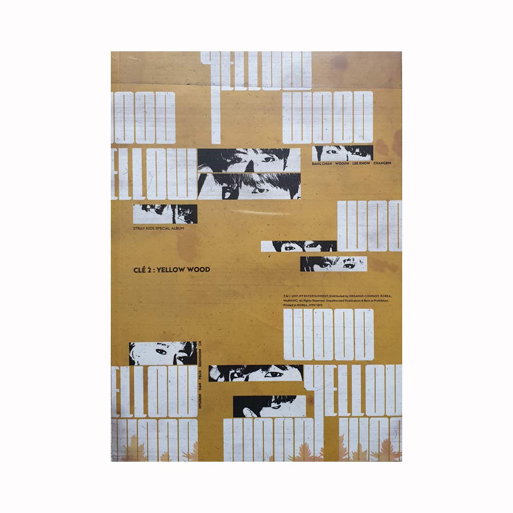 STRAY KIDS CLE 2 : Yellow Wood Special Album (Clé 2 Version) CD+Poster+Photobook+3 QR Photocards+(Extra 4 Photocards + 1 Double-Sided Photocard)