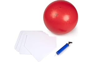 JumpOff Jo - Premium Kickball Set - Oversized 15-Inch Durable Kickball, Baseball Bases, Ball Pump & 2 Needles, Playground Equipment for Backyard Games & Outdoor Activities