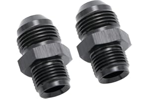 KRD PERFORMANCE Aluminum -8AN AN8 Male Flare to 5/8 x 18 Male Thread Inverted Seat Adaptor Fittings Inv Flare Connector, Black, Pack of 2