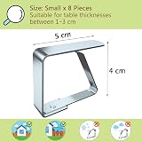 Blooven Tablecloth Clips 8 Pack Stainless Steel Table Clamp 1-3 cm Thick view 2