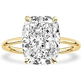 PAFIDDY 4.5CT 5A Grade Cushion Cut Zirconia Engagement Ring for Women, S925 Silver Promise Ring for Festival
