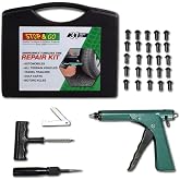 Stop &amp; Go 1085 31-Piece Deluxe Tubeless Tire Plugger Puncture Kit | Fixes punctures &amp; flats for car, motorcycle, ATV, Jeep, truck, &amp; tractor tires. Complete kit with 25 rubber mushroom plugs.