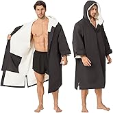 Swim Parka Women Men Windproof Sherpa-Lined Unisex Parka Quick-dry Robe Coat for Youth,Oversize Swimming Warm Jacket