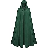 Scarlet Darkness Women Renaissance Hooded Cape Medieval Cloak Hobbit Halloween Costume