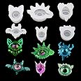 FineInno 6pcs Epoxy Resin Molds,Devil's Eye Molds,Silicone Molds,Jewelry Casting Molds Making Earrings Jewelry Making Crafting