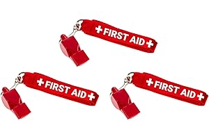 Emergency Survival Whistle with Lanyard - First Aid Rescue Signal Whistle, Outdoor Safety Alert Kits for Camping Hiking Hunti