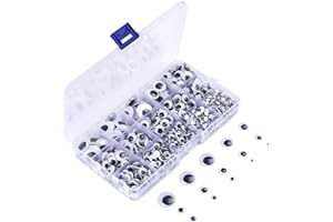 KUUQA 1220 Pieces Self Adhesive Wiggle Googly Eyes (Assorted Sizes)