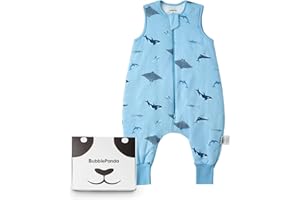 OKAYINN BubblePanda Rayon Made from Bamboo Toddler Sleep Sack with Feet 12-24 Months 1.0 Tog Ultra Soft Toddler Sleeping Sack 1t-2t Sleep Bag Walker Quilted Wearable Blanket with Legs 2-Way Zipper Lightweight