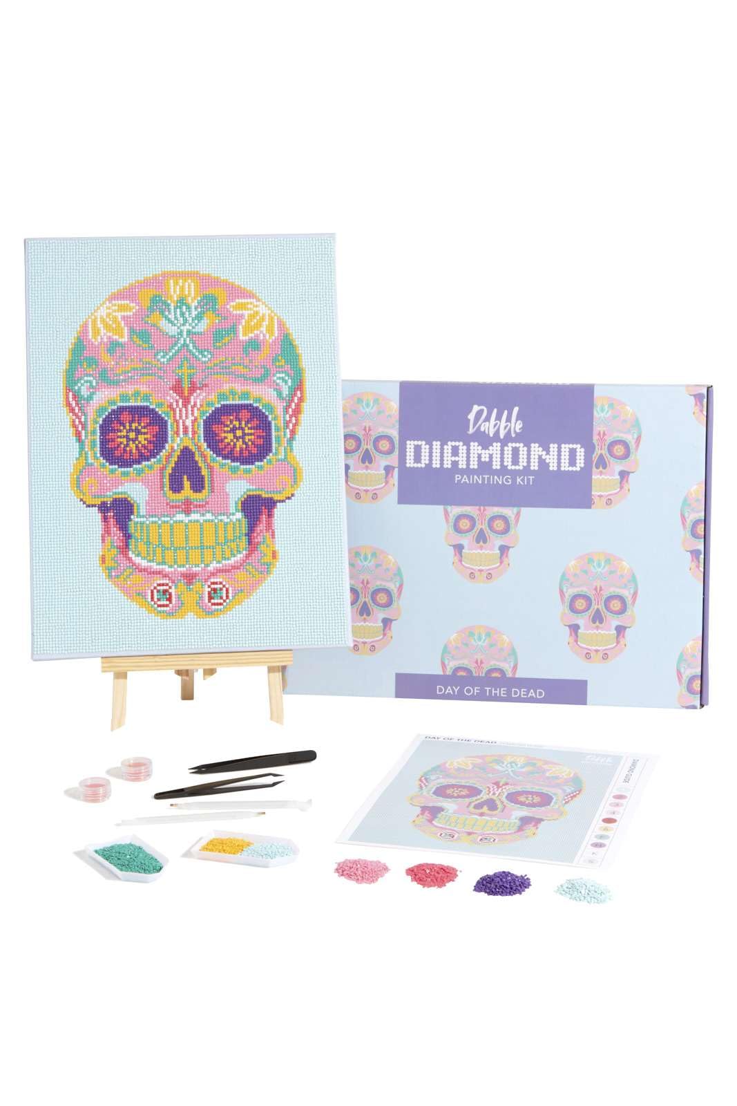 dabble Dabble Diamond Premium Diamond Painting Kit for Adults, Crystal Diamond Art on Canvas Frame - Day of The Dead