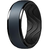 Egnaro Men's Silicone Wedding Rings: 10mm Wide 2.5mm Thick Rubber Ring - Hypoallergenic for Gym/Outdoor/Gift