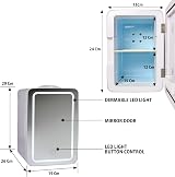 Koolatron 6L Cosmetic Mini Fridge with Dimmable LED Mirror White 12V 230V view 5