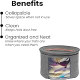 UPJWS Large Round Hat Storage Bag with Lid for Women Travel Toy Container view 2