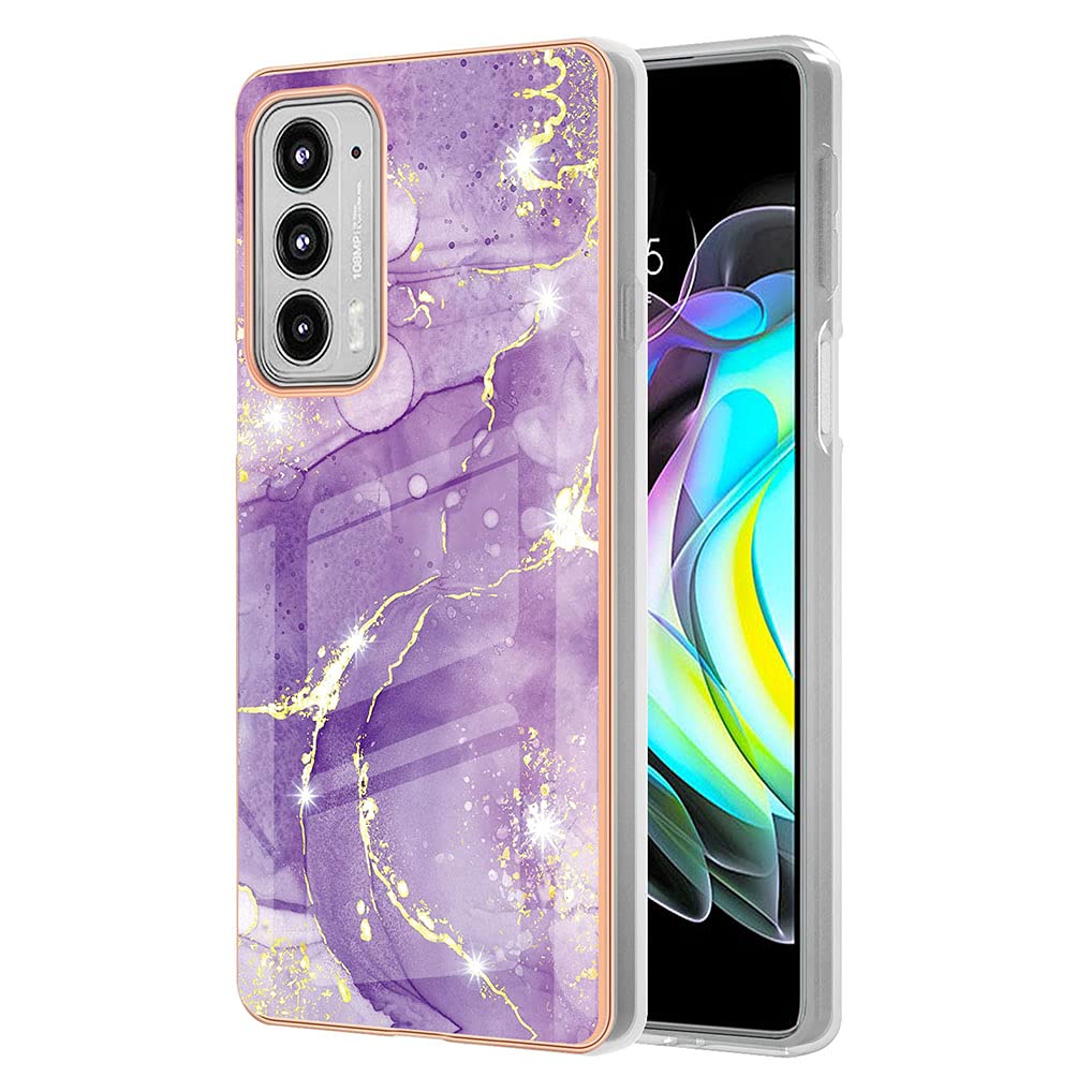LINER Case for Motorola Edge 20, Ultra Thin Premium TPU Bumper Shockproof Hard Cover Fashion Cute Graphic Colorful Silicone Skin Slim Case for Motorola Edge 20 - Dark purple