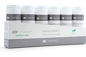 CariFree Breath Mints, Hydroxyapatite and Xylitol, Sugar-Free, pH Elevating, Delicious & Refreshing, Convenient On-The-Go, Travel Size, 6 Tubes Per Box (50 ct. each)