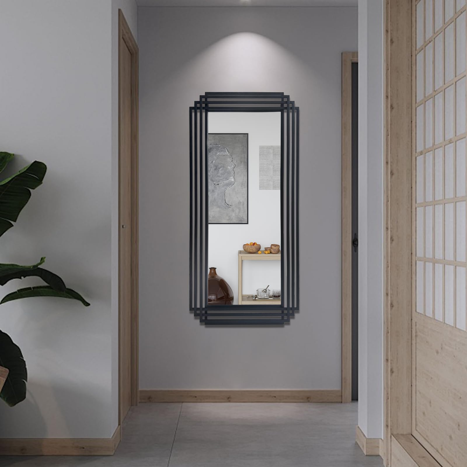 DAOYIJIAJU Black Rectangle Mirror, 47