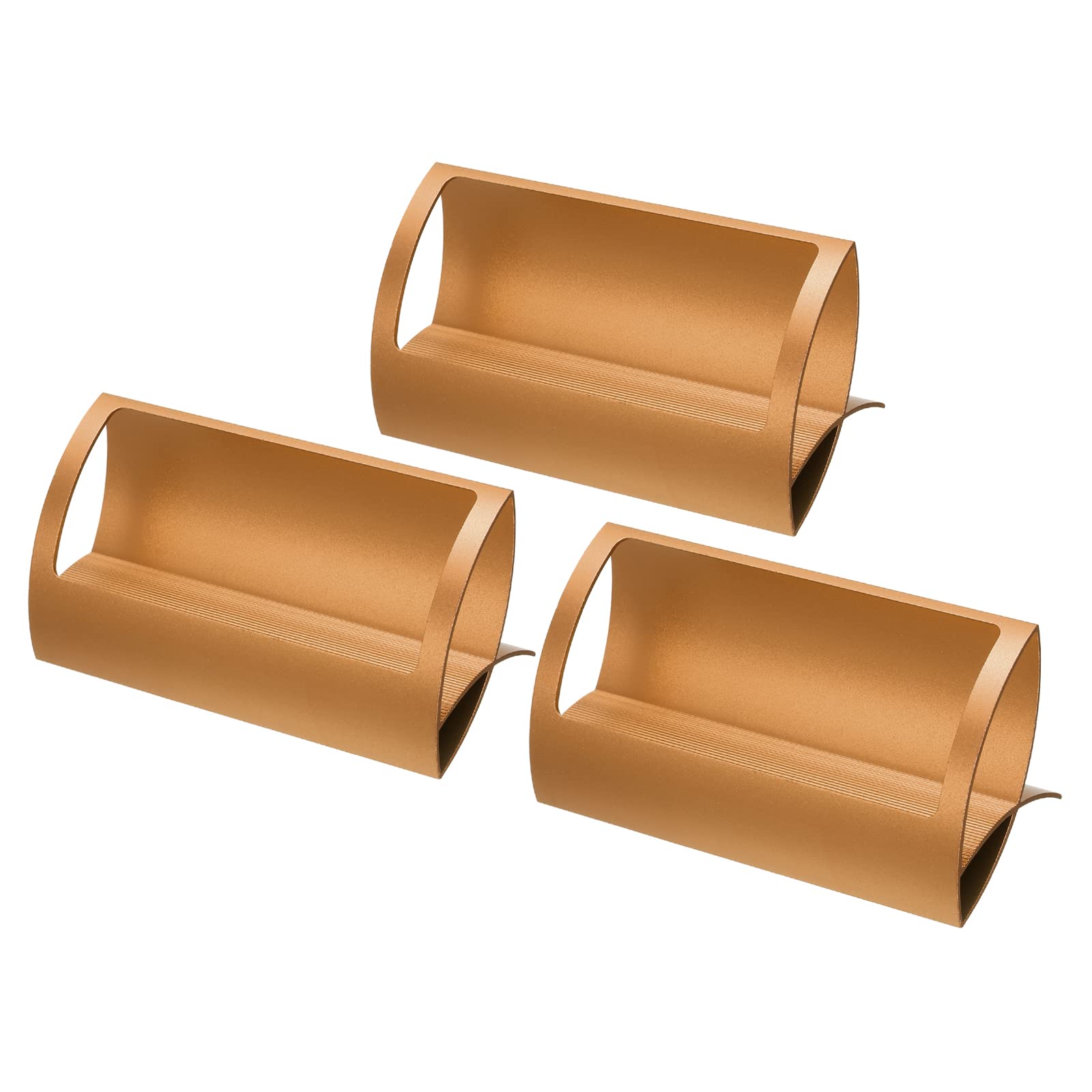 PATIKIL Business Card Holder, 3 Pack Aluminum Name Card Collection Display Stand Organizer for Office Desk, Golden