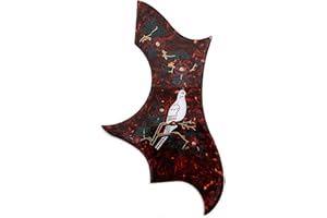 Acoustic Guitar Pickguard Brown Tortoise for 36-41 Inch Guitars, Compatible with Gibson Jumbo Body, Dove Hummingbird Design, 