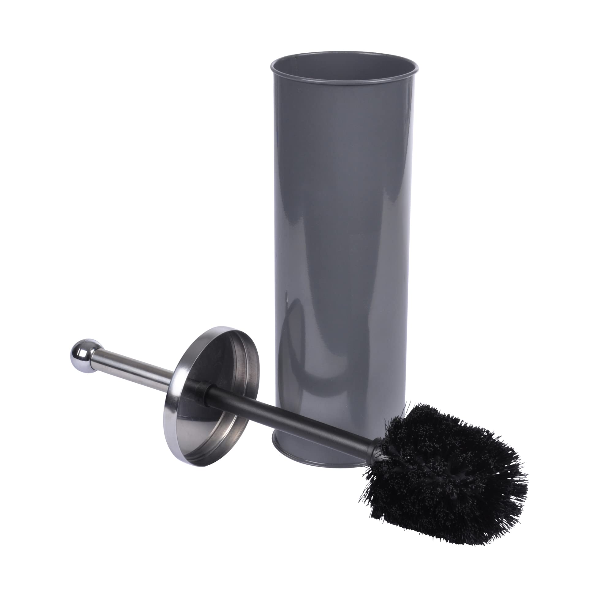 Douceur d 'Intérieur Metal Toilet Brush 9.5 x 9.5 x 26.5 cm White 6ASB221GR anthracite