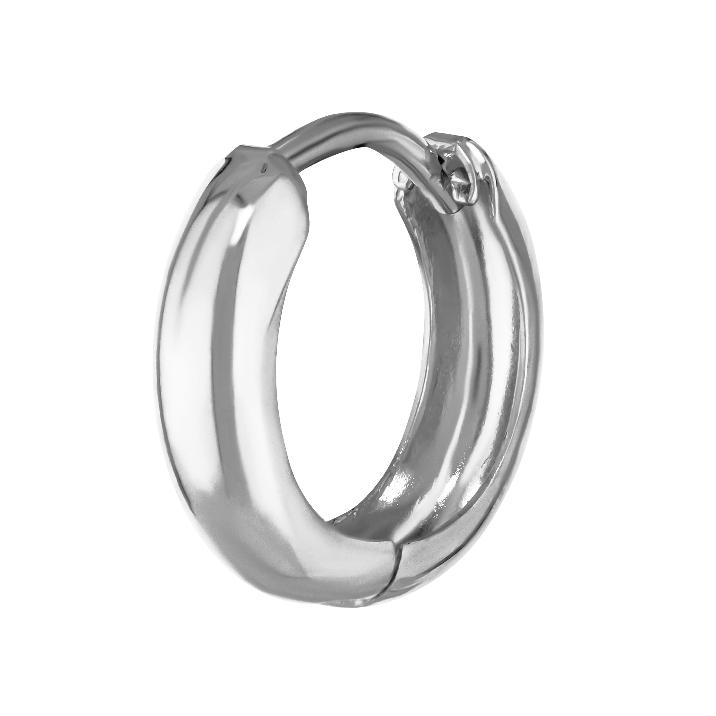 NKlaus single gold alloy white gold alloy hinged earring 12,2 x 3,2mm high polished round 4