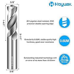 5/8" Drill Bits Solid Carbide Drill Bits, Tungsten