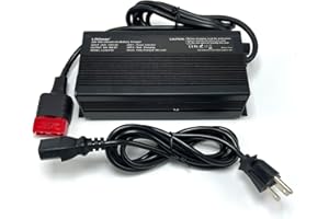 LIFTCHARGER 24V (29V Actual) Lithium LiFePO4 Battery Charger with Red SB50 Quick Connect Connector for 24 Volt LiFePO4 Battery Pack Between 20Ah and 150Ah Capacity