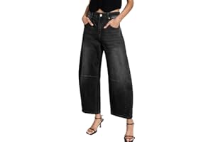 SIDEFEEL Women's Barrel Jeans Wide Leg Vintage Mid Rise Y2k Baggy Boyfriend Denim Pants
