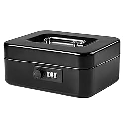 Jssmst Cash Box with Money Tray and Combination