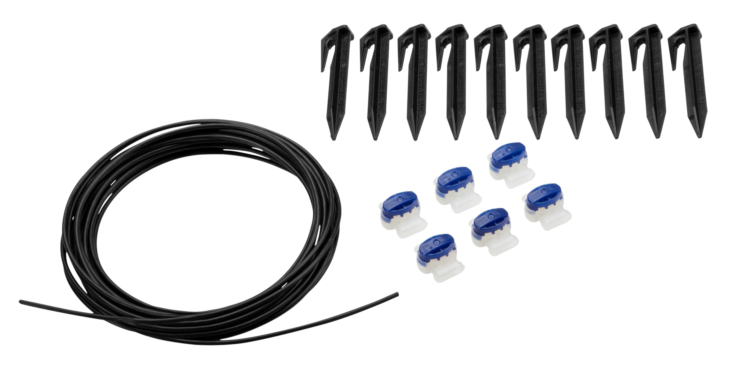 Gardena Boundary Wire Repair Kit for All Gardena Robotic Lawnmowers, 5m Cable, 10 Hooks, 6 Connectors, UV Resistant, Black/Grey (04059-60)