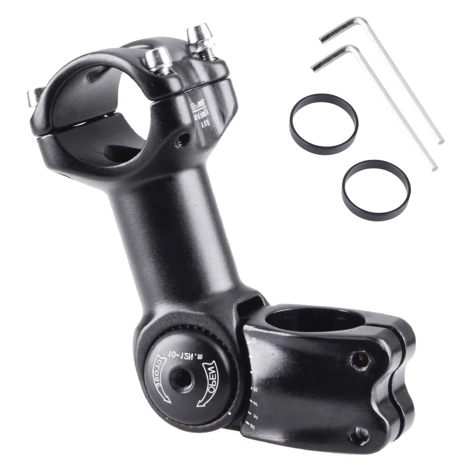 Azarxis Bike Stem 25.4mm 31.8mm Adjustable Bicycle Handlebar Stem 0-60 Degree MTB Fork Stem Extension 90 110 120 130mm for Mountain Bike Road Bike BMX DH Cycle with Hex Key (31.8 x 110mm)