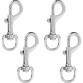 NQEUEPN 4pcs Flag Clips for Flagpole, Zinc Alloy Flag Pole Clips Lobster Claw Clasp Flagpole Clips Heavy Duty Multifunctional Swivel Snap Hooks for Flagpole Dog Leash Boat Rope Keychain