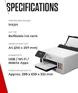 Canon MAXIFY GX5050 MegaTank Inkjet Printer A4 WiFi Ethernet USB Home Office view 6