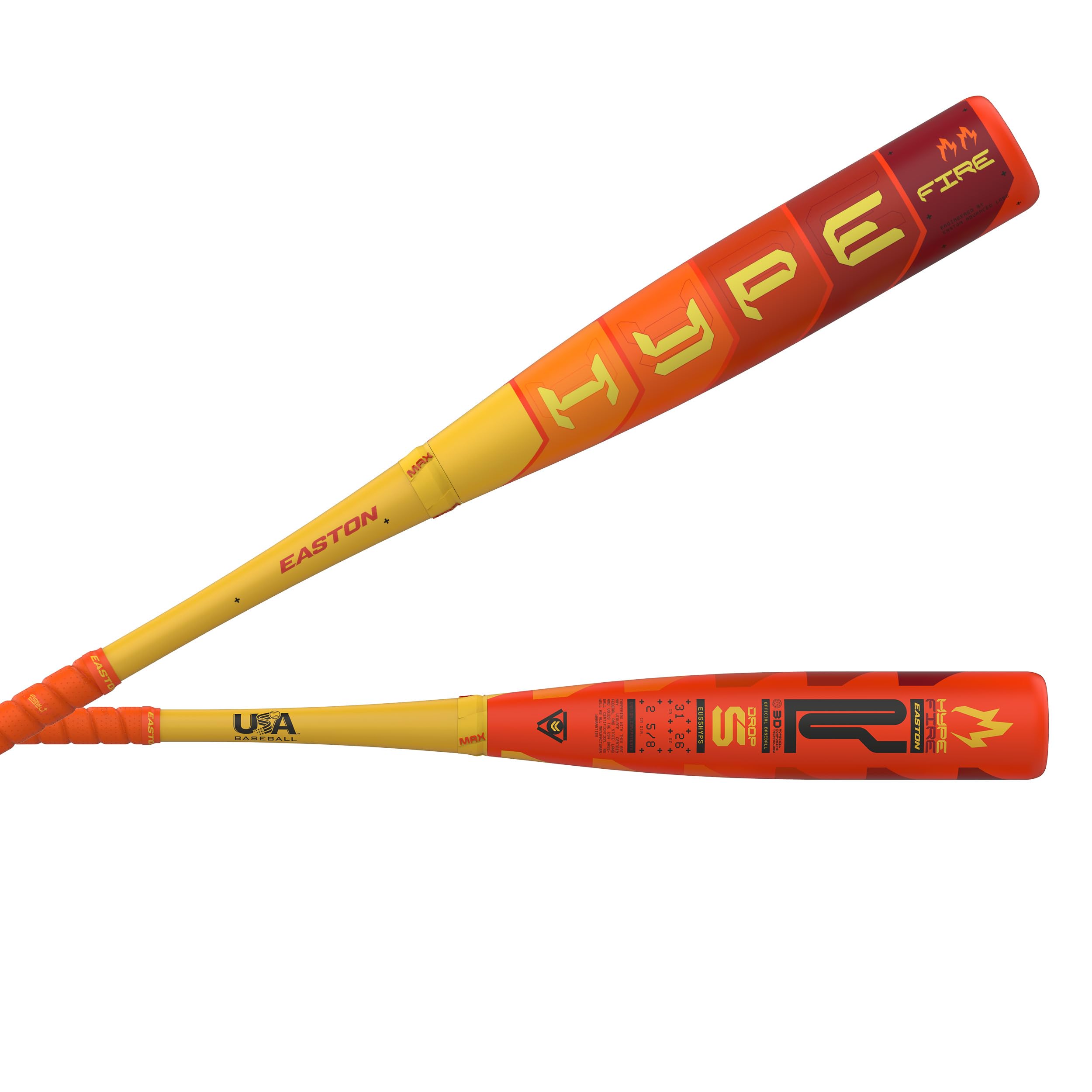 Easton | 2025 | Hype FIRE Baseball Bat | USA | -5 / -8 / -10 / -11 Drop | 2 5/8' Barrel | 2 Pc. Composite