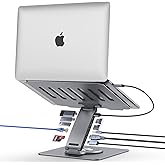 Laptop Docking Station for MacBook Pro/Air/Dell/HP/Surface HC 11-in-1 USB C Hub 360&deg;Rotatable Laptop Stand with USB Hub 4K HDMI USB 3.0 PD100W 3.5mm Audio Jack RJ 45 TF/SD Reader Universal Laptop Dock